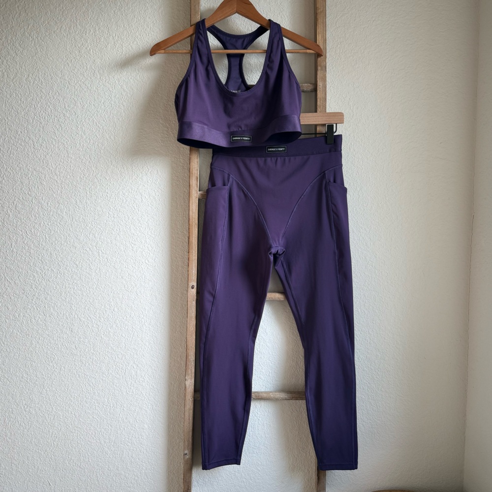 Savage X Fenty Punk Purple Low Impact Bra w/ Matching Lineup High Waist Leggings